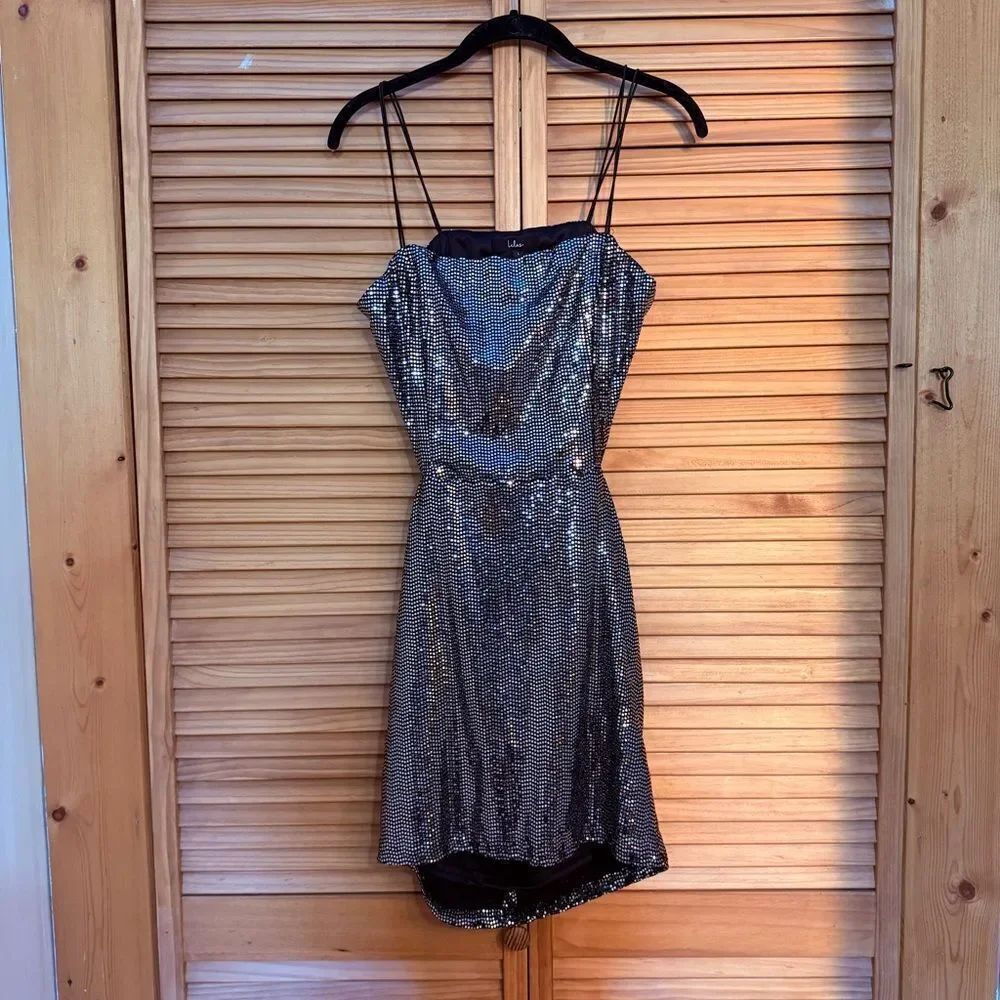 NWT Lulu's Silver Sequin dress size large